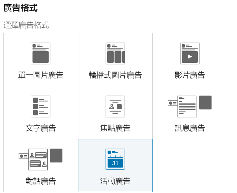 Linkedin廣告類型格式