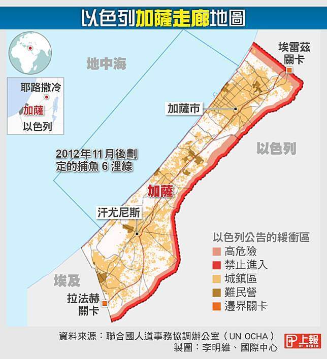 加薩走廊（Gaza Strip）地圖