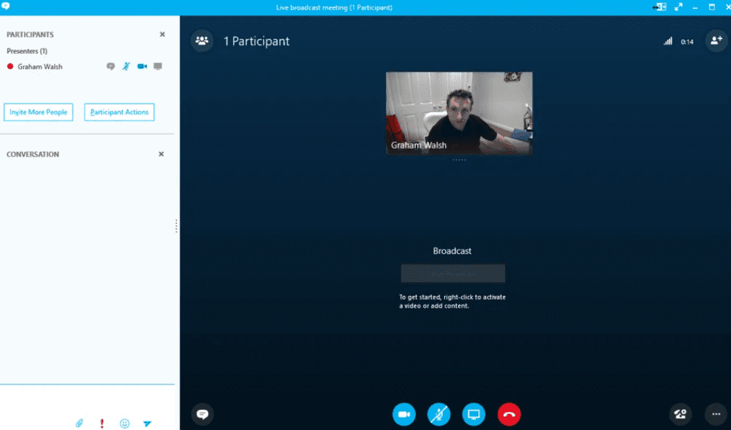Best online meeting platforms-Meeting interface from Skype