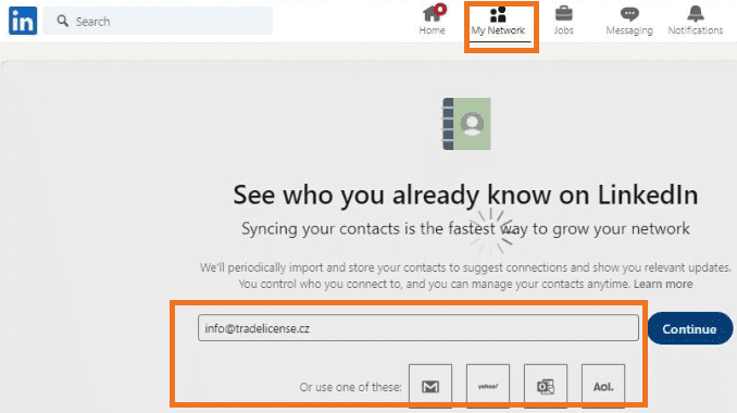Linkedin lead generation-"contact imports"